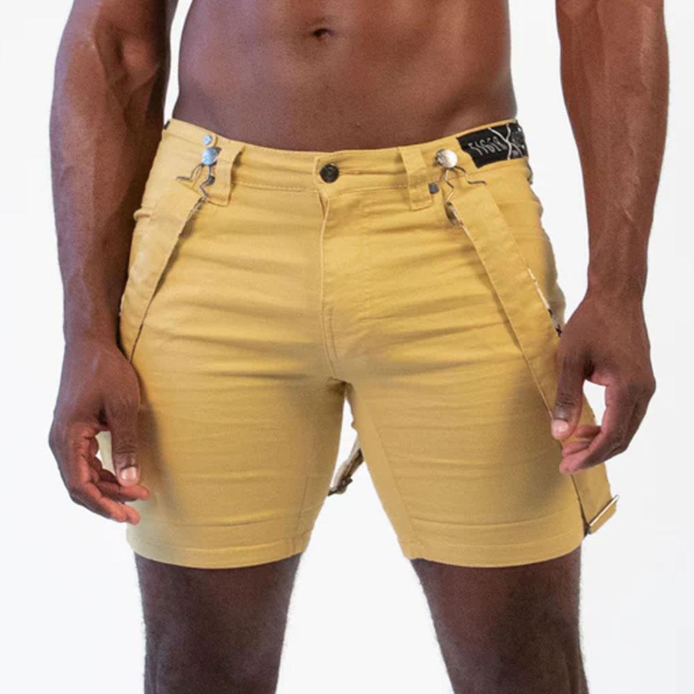Tommy Toffee Romey Shorts with Wearable Straps by TigerXHorse Denim