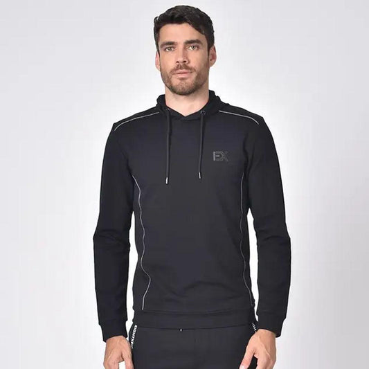 Black Hooded Pullover by Eight X