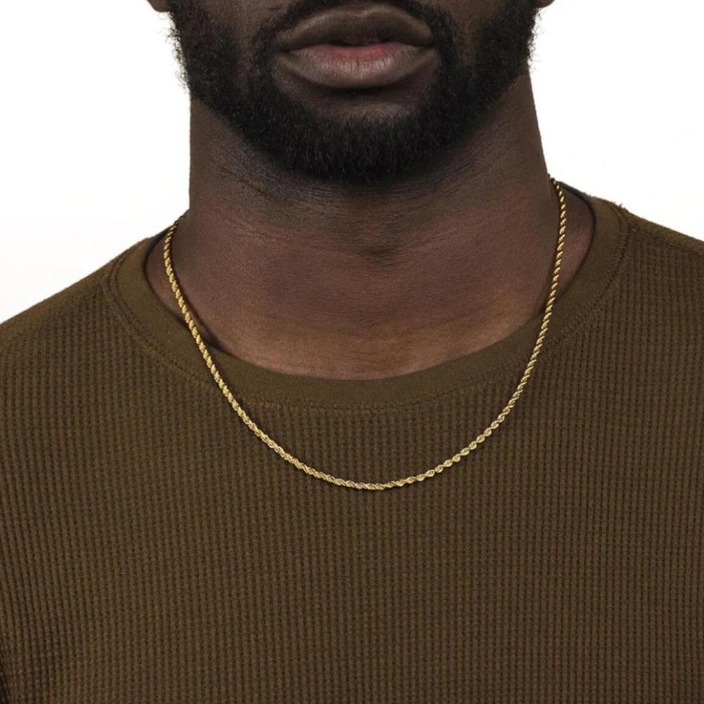 2.5MM Yellow Gold Rope Chain by Gold Gods