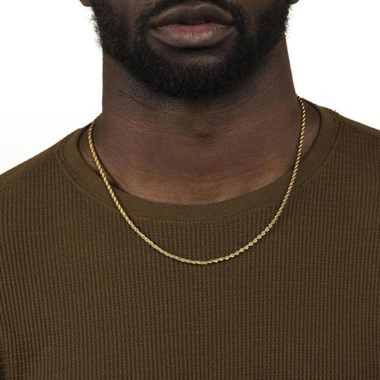2.5MM Yellow Gold Rope Chain by Gold Gods