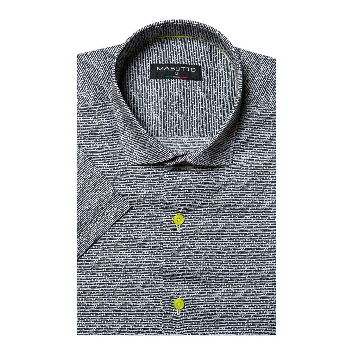 Trento Black Short Sleeve Shirt by Masutto