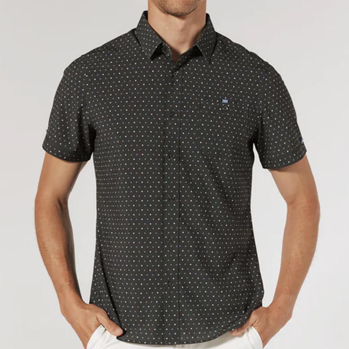 Rylee Black Print Short Sleeve Shirt by 7 Diamonds
