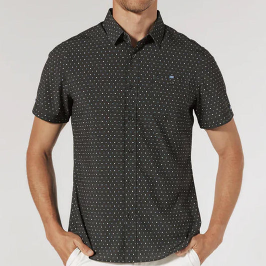 Rylee Black Print Short Sleeve Shirt by 7 Diamonds