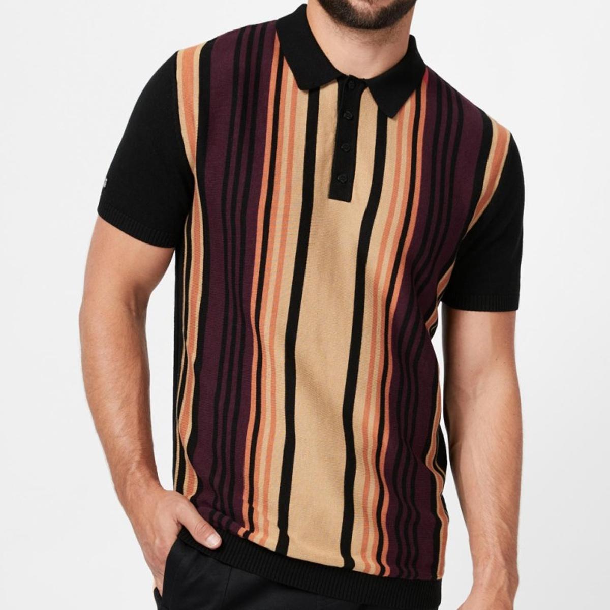 Race Babbling Black and Tan Knitted Polo Shirt by 4funkyflavours