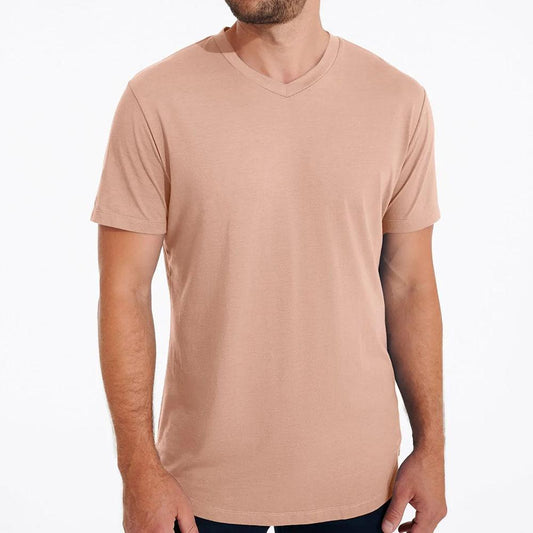 Softest V Neck T-Shirt in Pearl Blush by Swet Tailor (ST-3007)