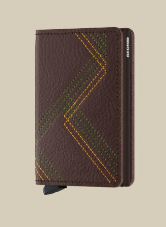 Espresso Stitch Linea Slimwallet by Secrid