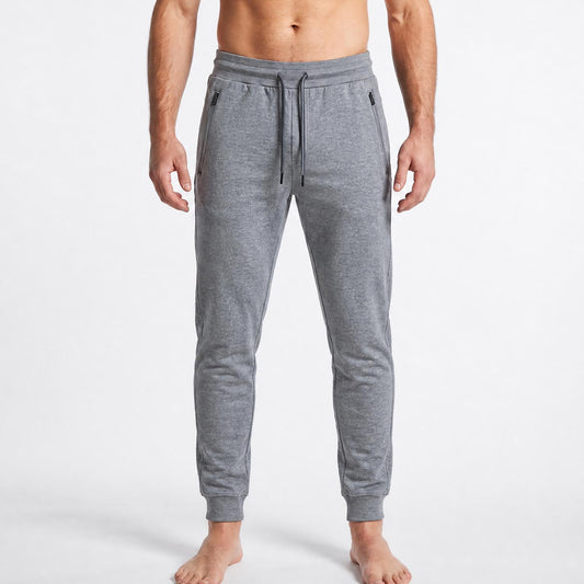 Soft Touch Athletic Grey Cotton Joggers with Side Trim