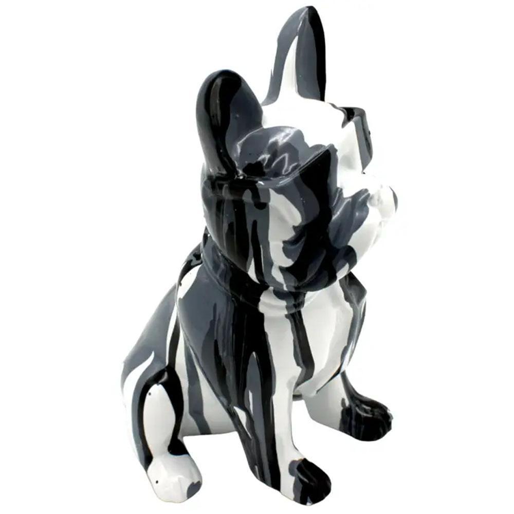 Grey Graffiti French Bulldog with Glasses 8" Sculpture by Interior Illusions Plus