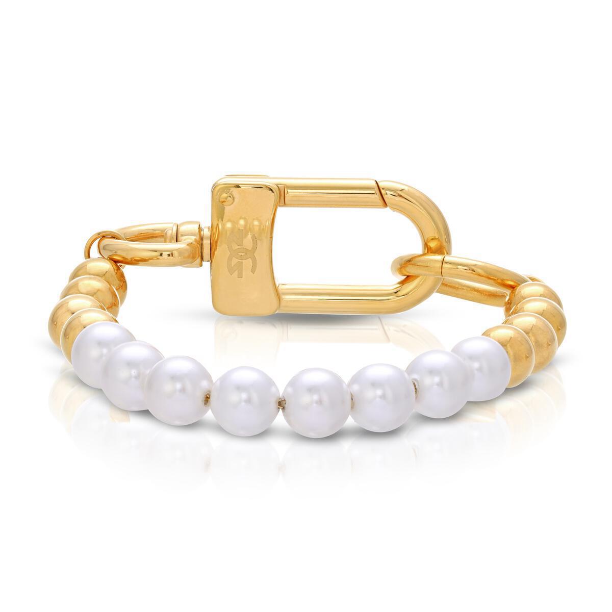 Gold Half Pearl Bracelet by Gold Gods