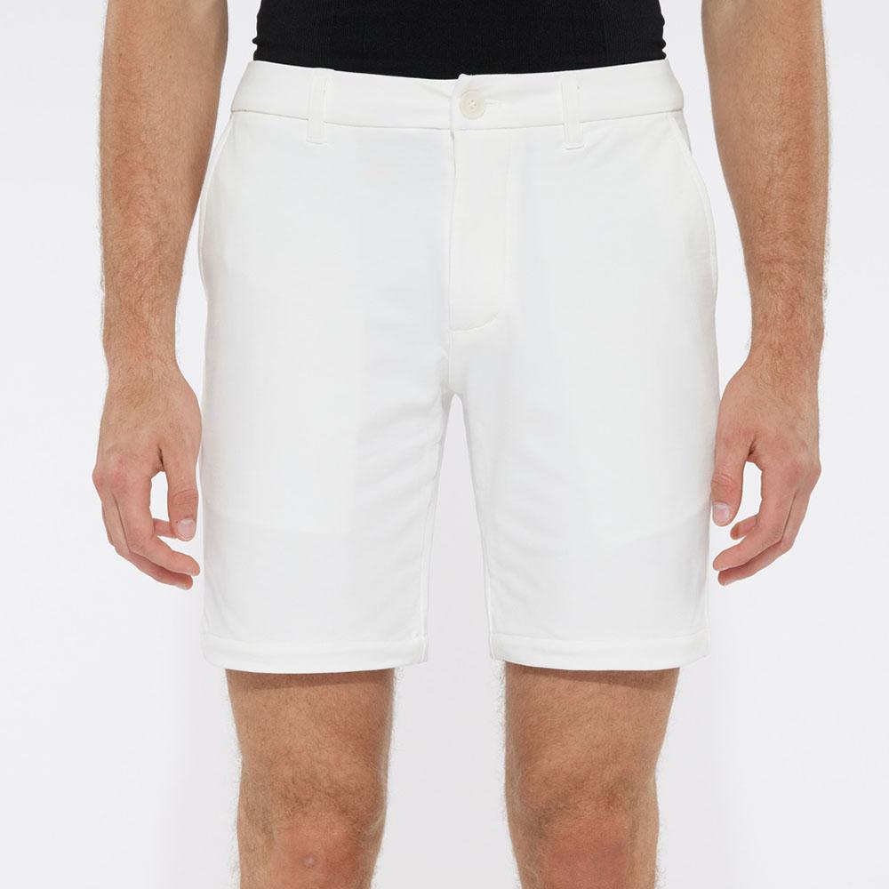 White 8" Inseam Solid Slub Knit Fleece Short by Postmarc