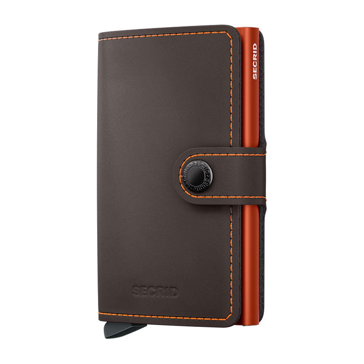 Truffle and Orange Miniwallet by Secrid Wallets