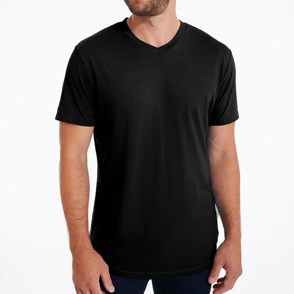 Softest V Neck T-Shirt in Black by Swet Tailor (ST-3007)