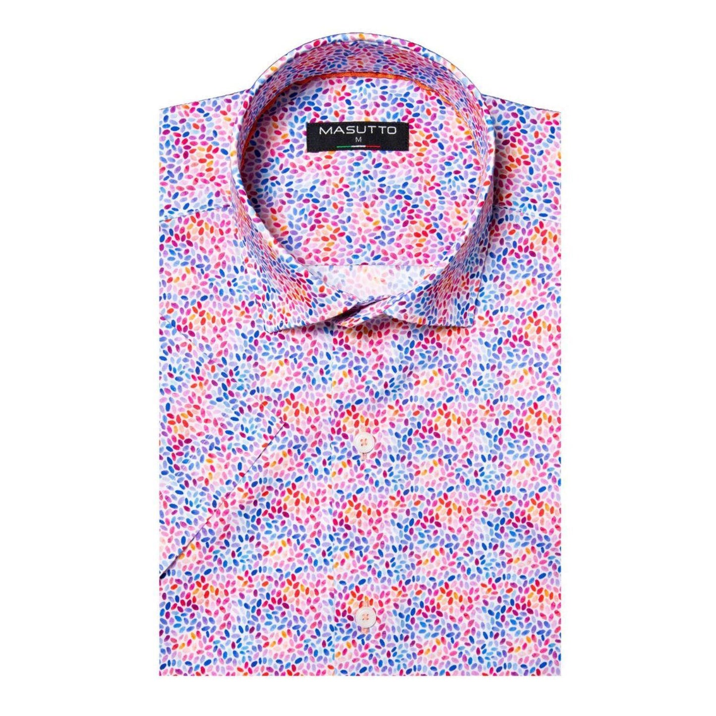 Mattero Blue/Pink Short Sleeve Shirt by Masutto