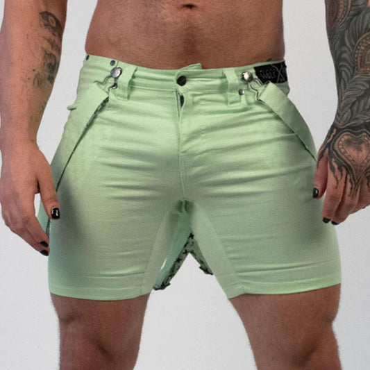 Linus Lime Romey Shorts with Wearable Straps by TigerXHorse Denim