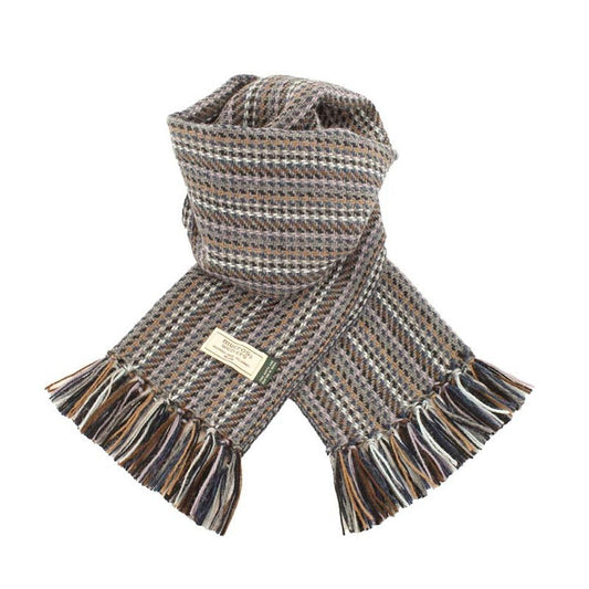 Tan/Grey Irish Alpaca Scarf by Mucros Weavers (A122)