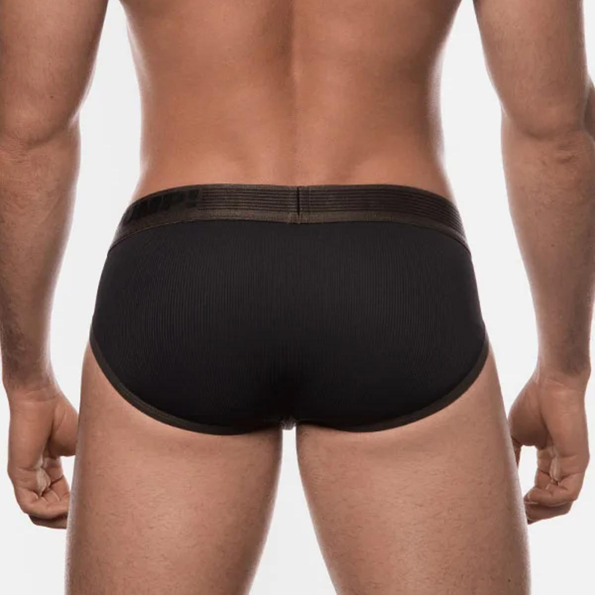 Military Ribbed Black/Army Green Brief by PUMP!