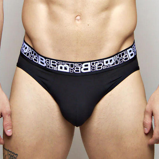B Logo Classic Black Brief by Beauboy Menswear