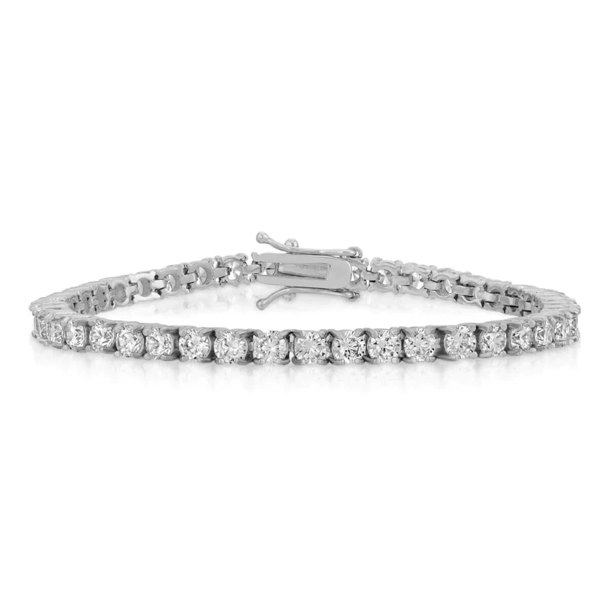 4MM 7.5" White Gold Tennis Bracelet by Gold Gods