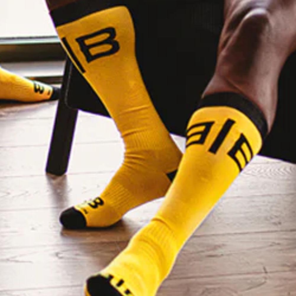 Yellow/Black Sports Socks by Bill & Brandon Underwear