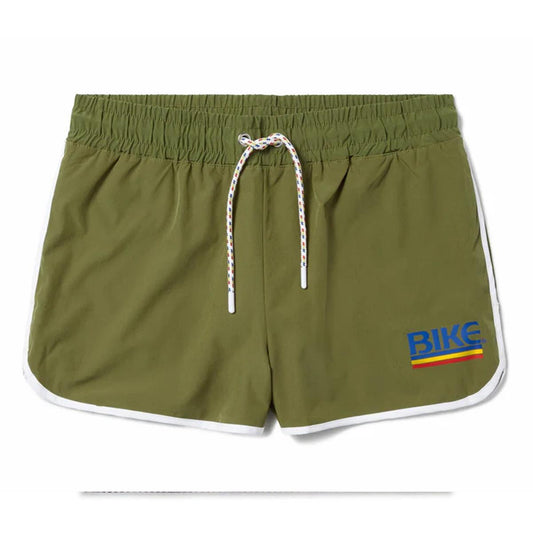 Olive Track Short with 4-way Stretch by Bike Athletic