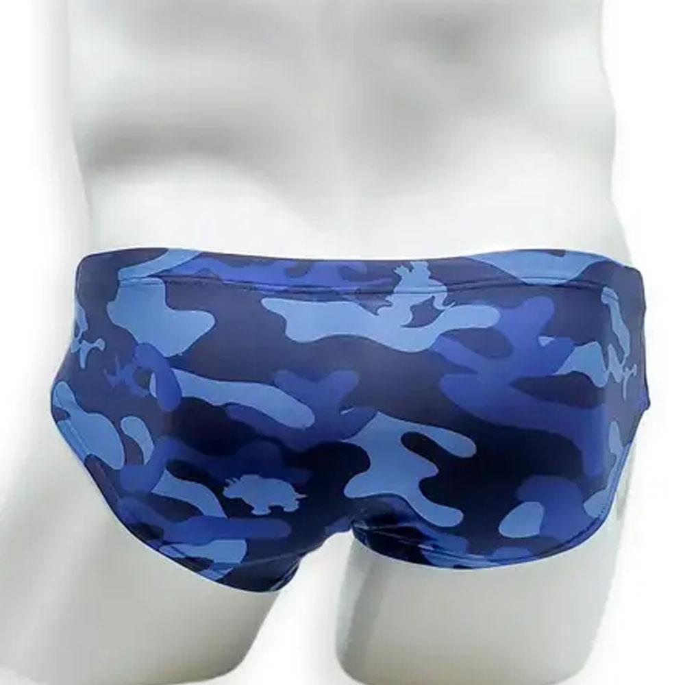 Blue Camo Basic Swim Brief by HAC Swim