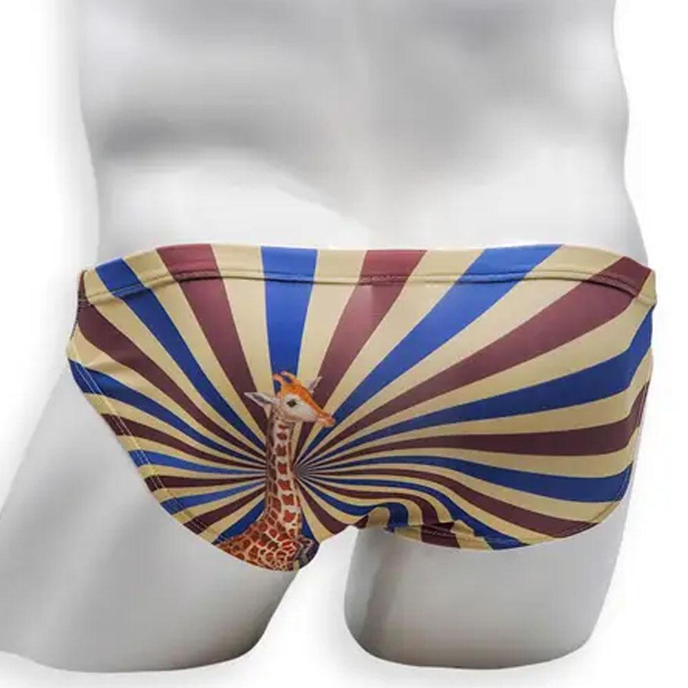 Circus Red/Blue/Tan 2" Side Swim Brief by HAC Swim