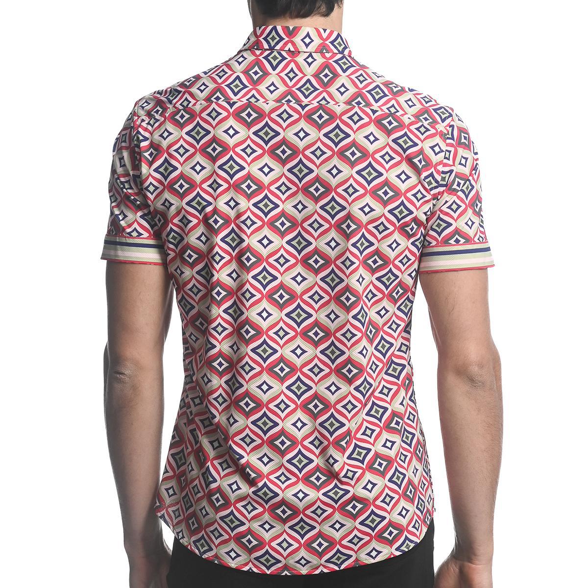 Navy/Ivy Stars Performance Stretch Short Sleeve Shirt by Postmarc