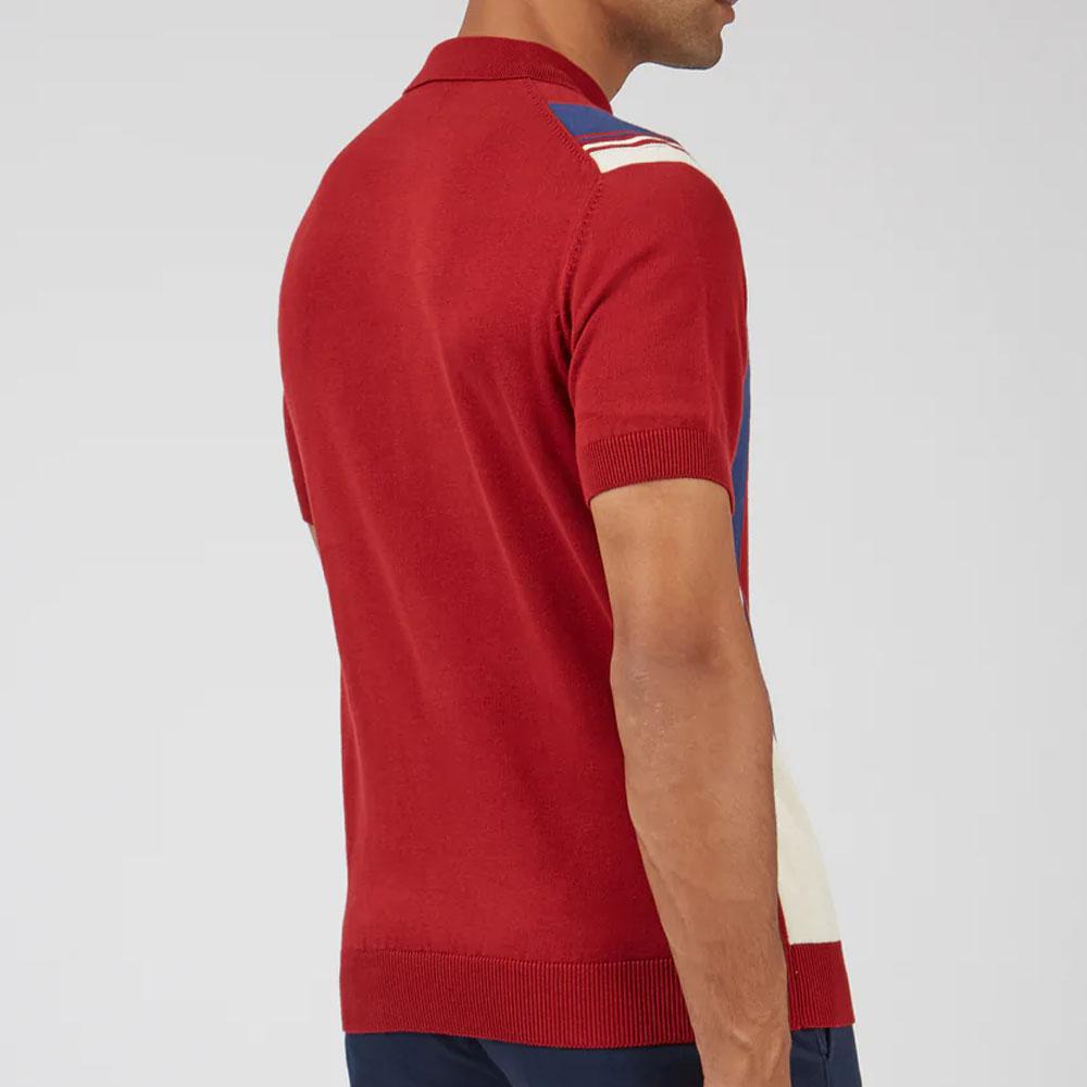 Signature Mod Red Knit Colorblock Polo by Ben Sherman