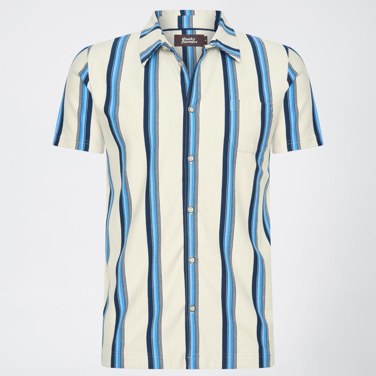 Fate White/Blue Striped Short Sleeve Shirt by 4funkyflavours