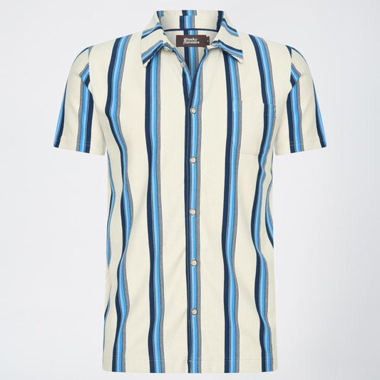 Fate White/Blue Striped Short Sleeve Shirt by 4funkyflavours