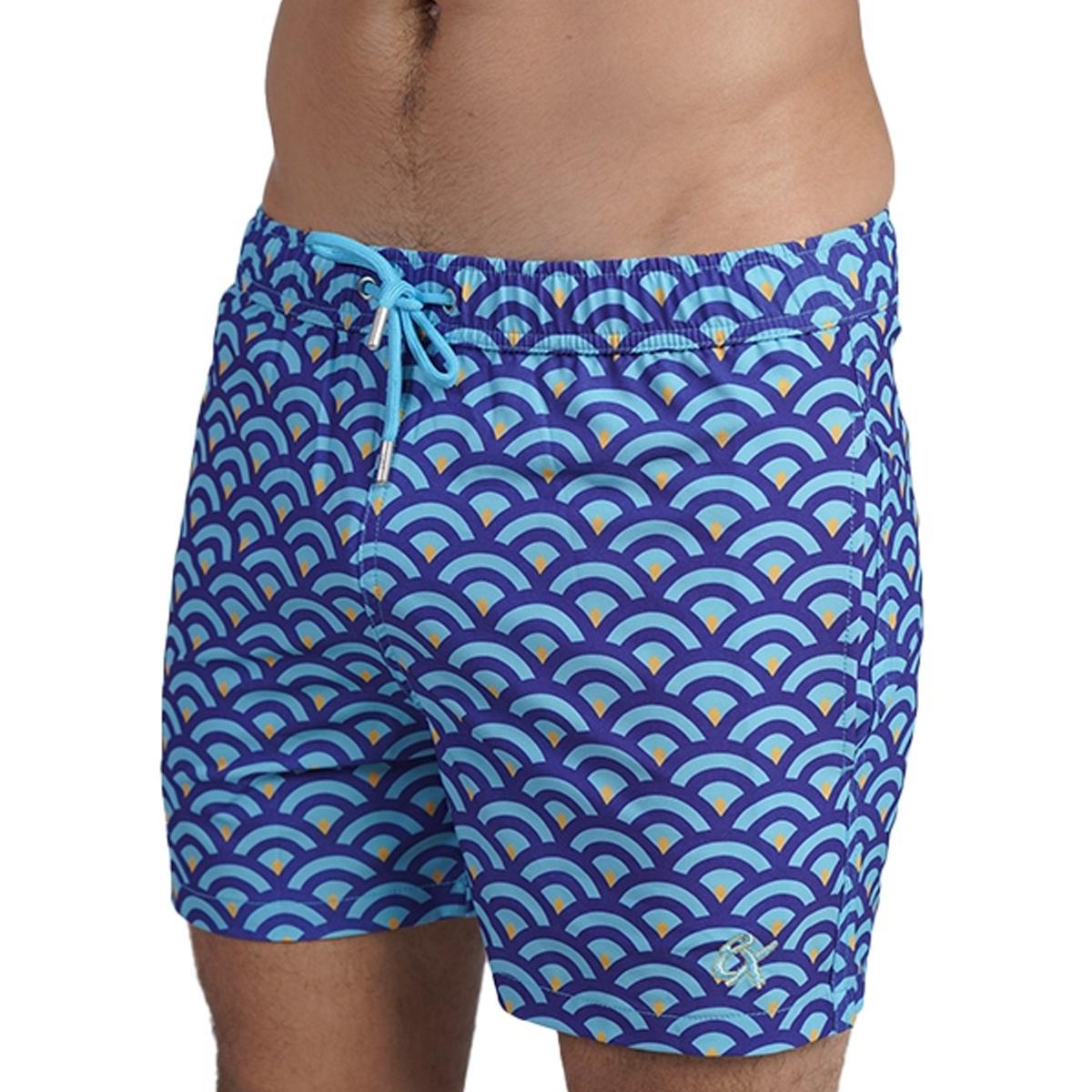 Blue Scale Swim Trunks by Eight X