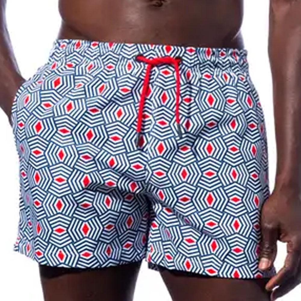Weave It Be Navy/White Swim Trunks by Eight X