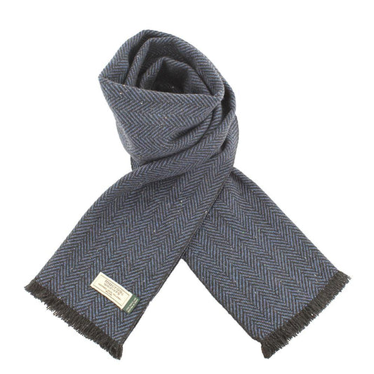 Navy Soft Donegal Irish Wool Scarf by Mucros Weavers (SD9)