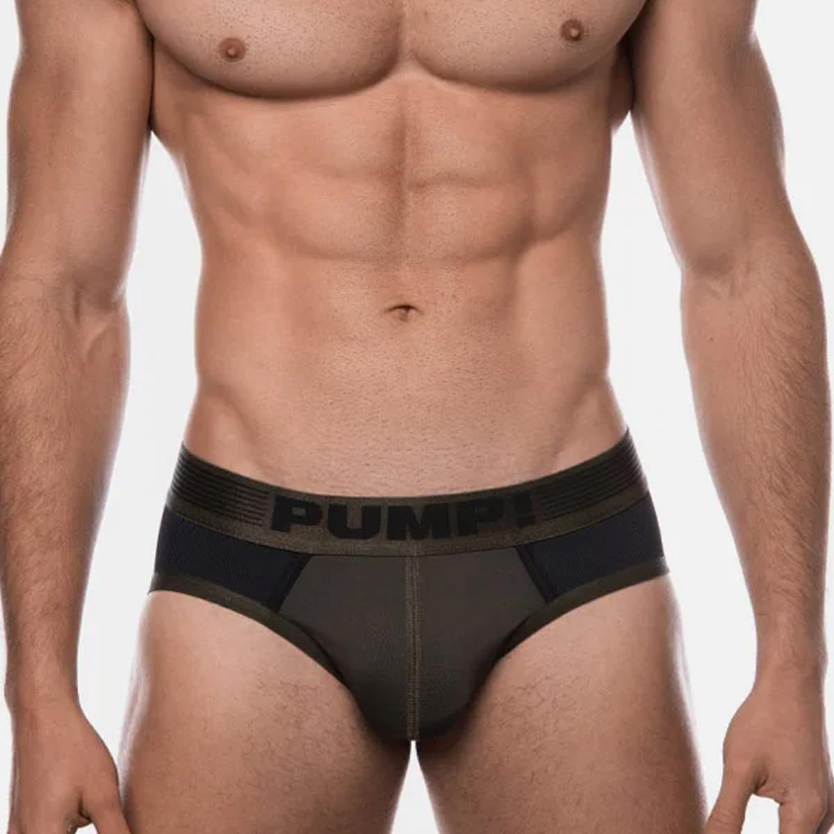 Military Ribbed Black/Army Green Brief by PUMP!