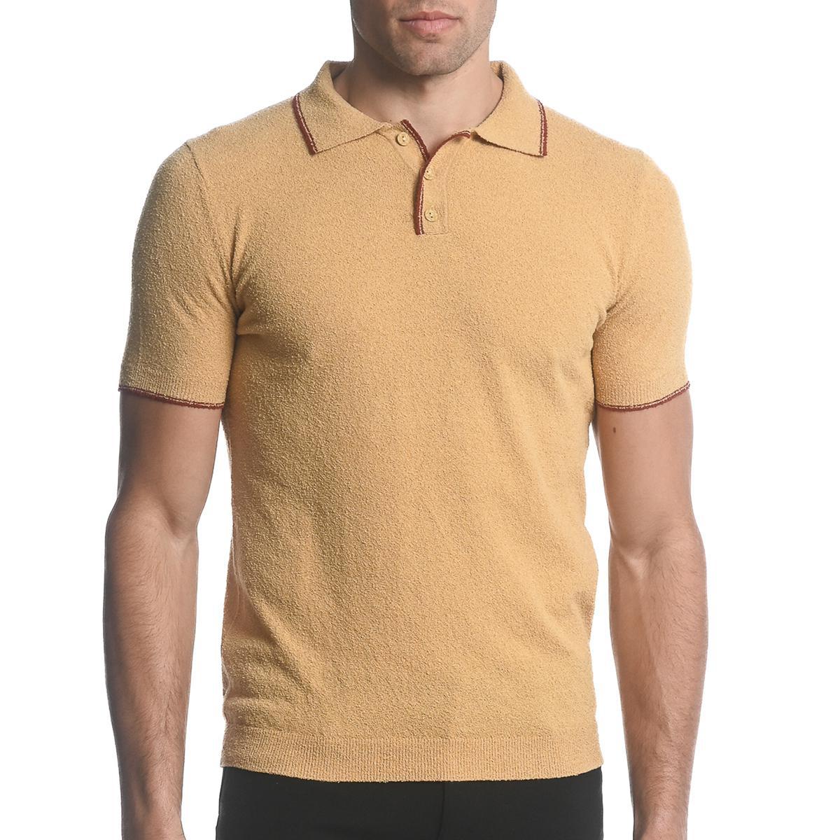 Dunes/Rust Lightweight Boucle Polo Shirt by Postmarc