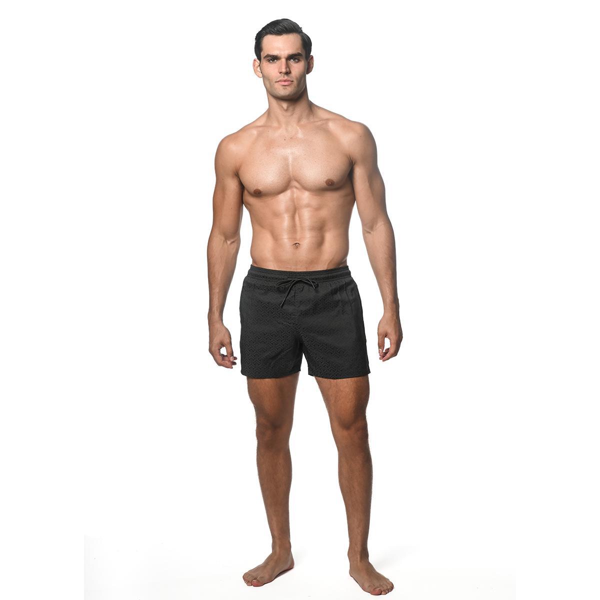 Onyx Triad 4.5" Jacquard Swim Shorts with Mesh Lining by Postmarc