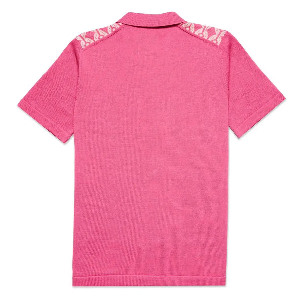 Pink Chain Link Knit Polo by Eight X