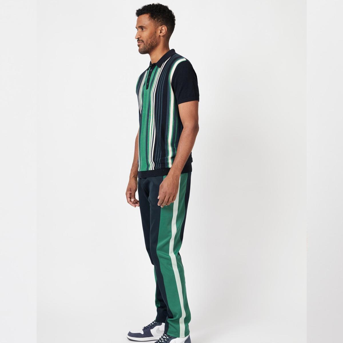 Mystics Blue and Green Knitted Polo Shirt by 4funkyflavours