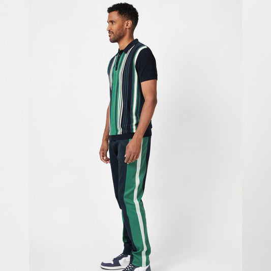 Mystics Blue and Green Knitted Polo Shirt by 4funkyflavours