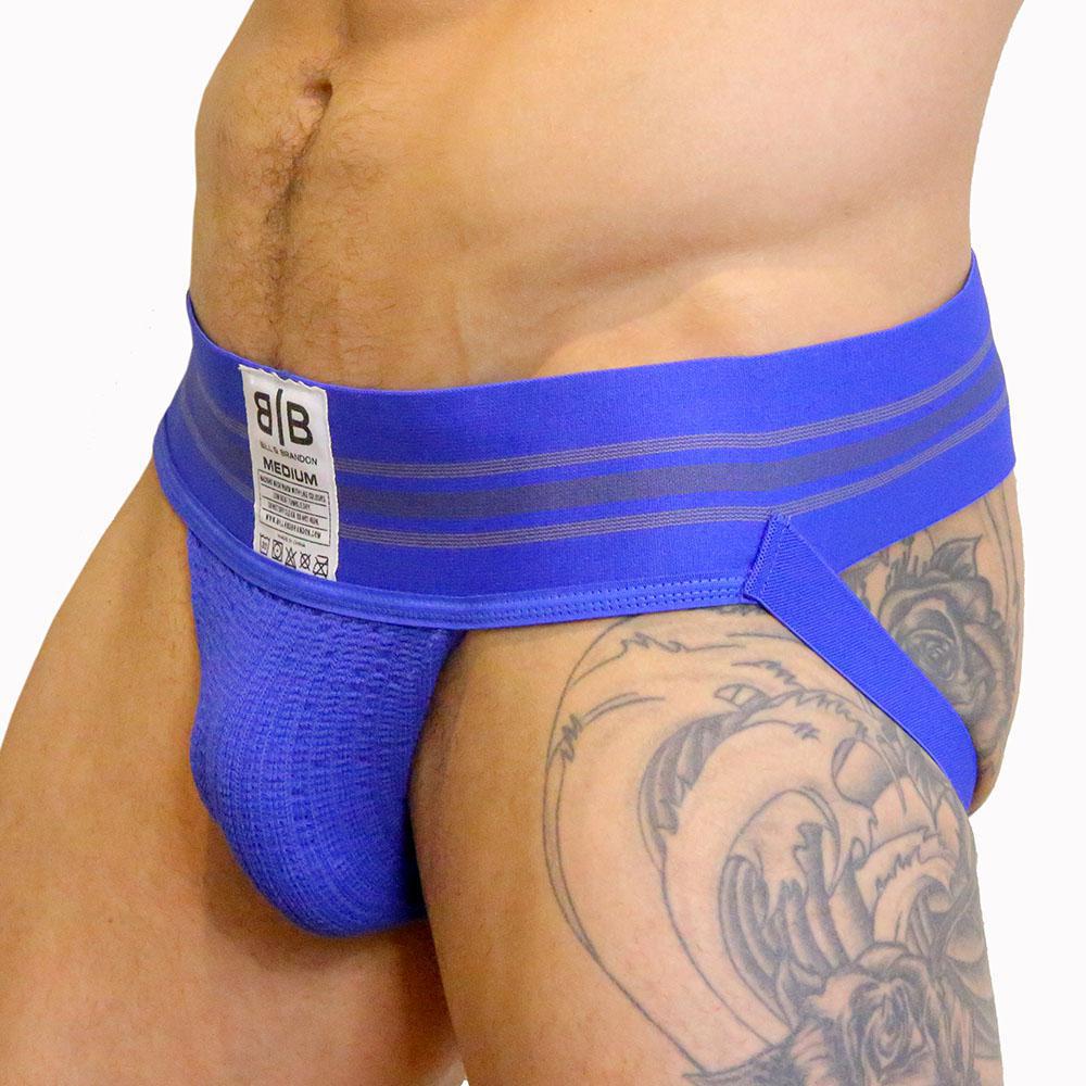 Blue High Waist Big-Band Jockstrap by Bill & Brandon Underwear
