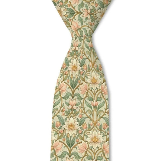 Lotus Floral Slim Tie by Tough Apparel