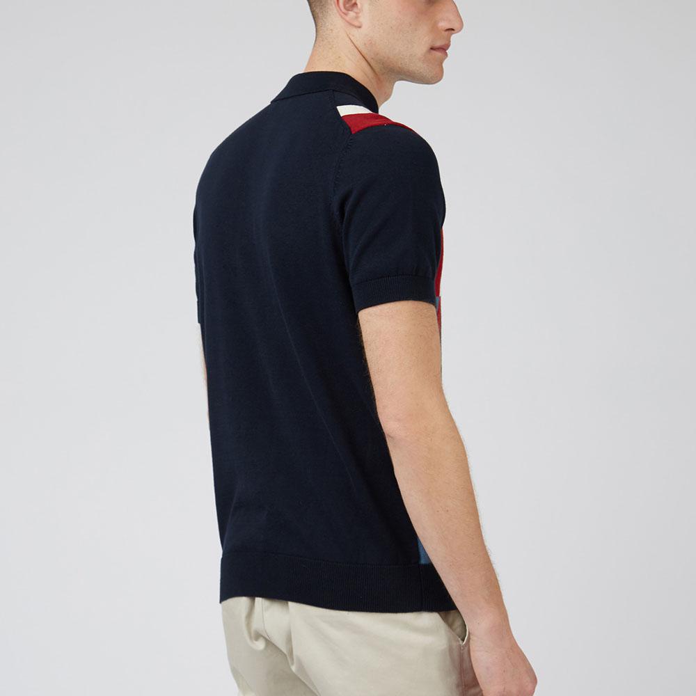 Signature Colorblock Mod Knit Dark Navy Polo by Ben Sherman