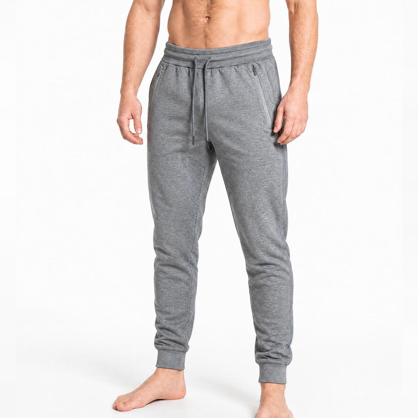 Soft Touch Athletic Grey Cotton Joggers with Side Trim