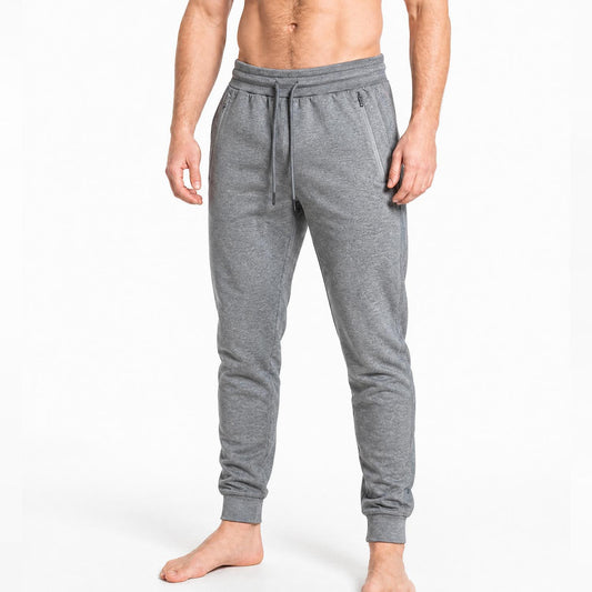 Soft Touch Athletic Grey Cotton Joggers with Side Trim
