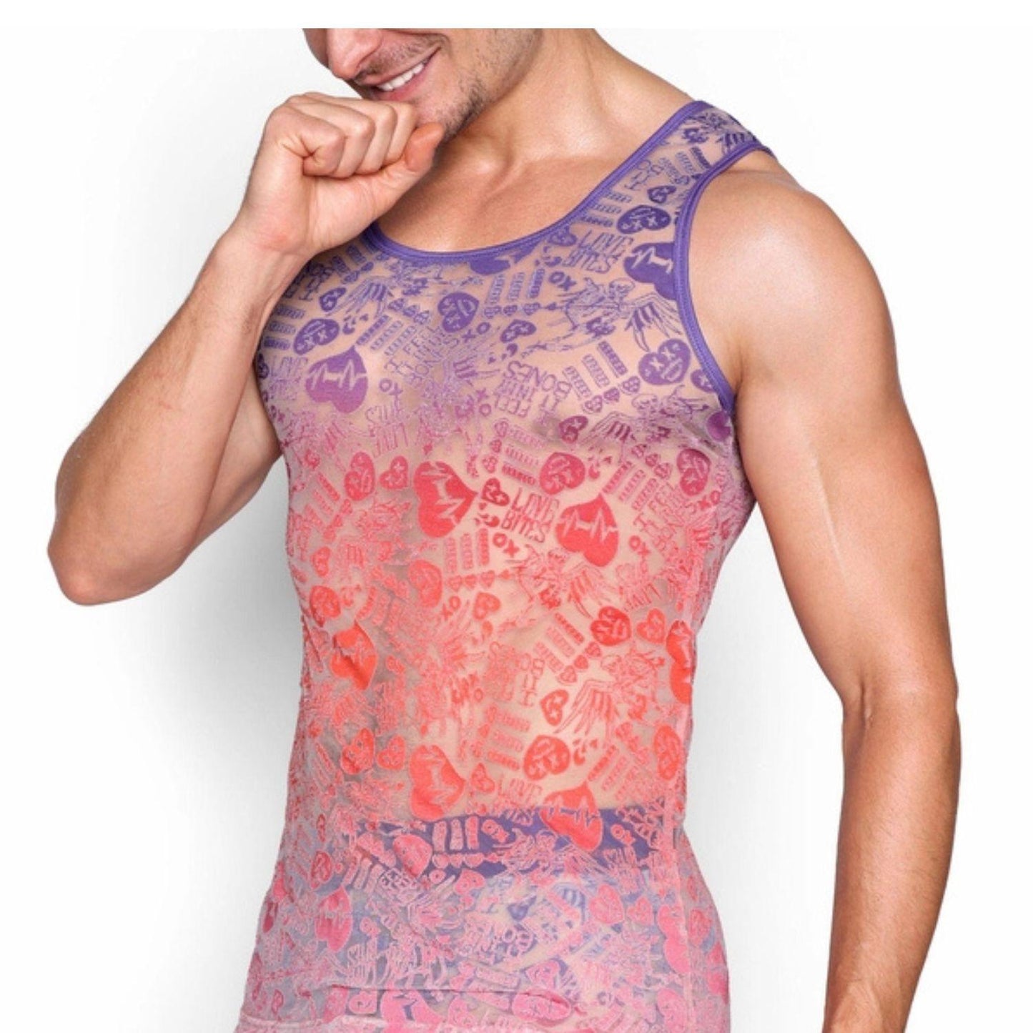 Love Bites Burnout Purple Ombre Tank by Skull & Bones