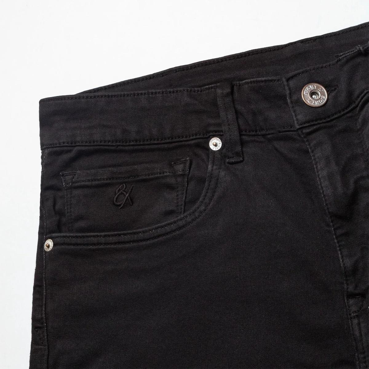 Soft Stretch Slim Fit Black Jeans by Eight X