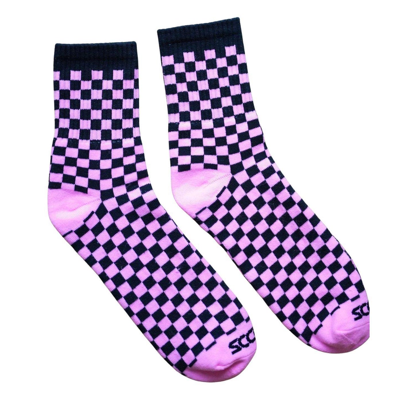 Black & Pink Checkered Shorty's Sock by SOCCO