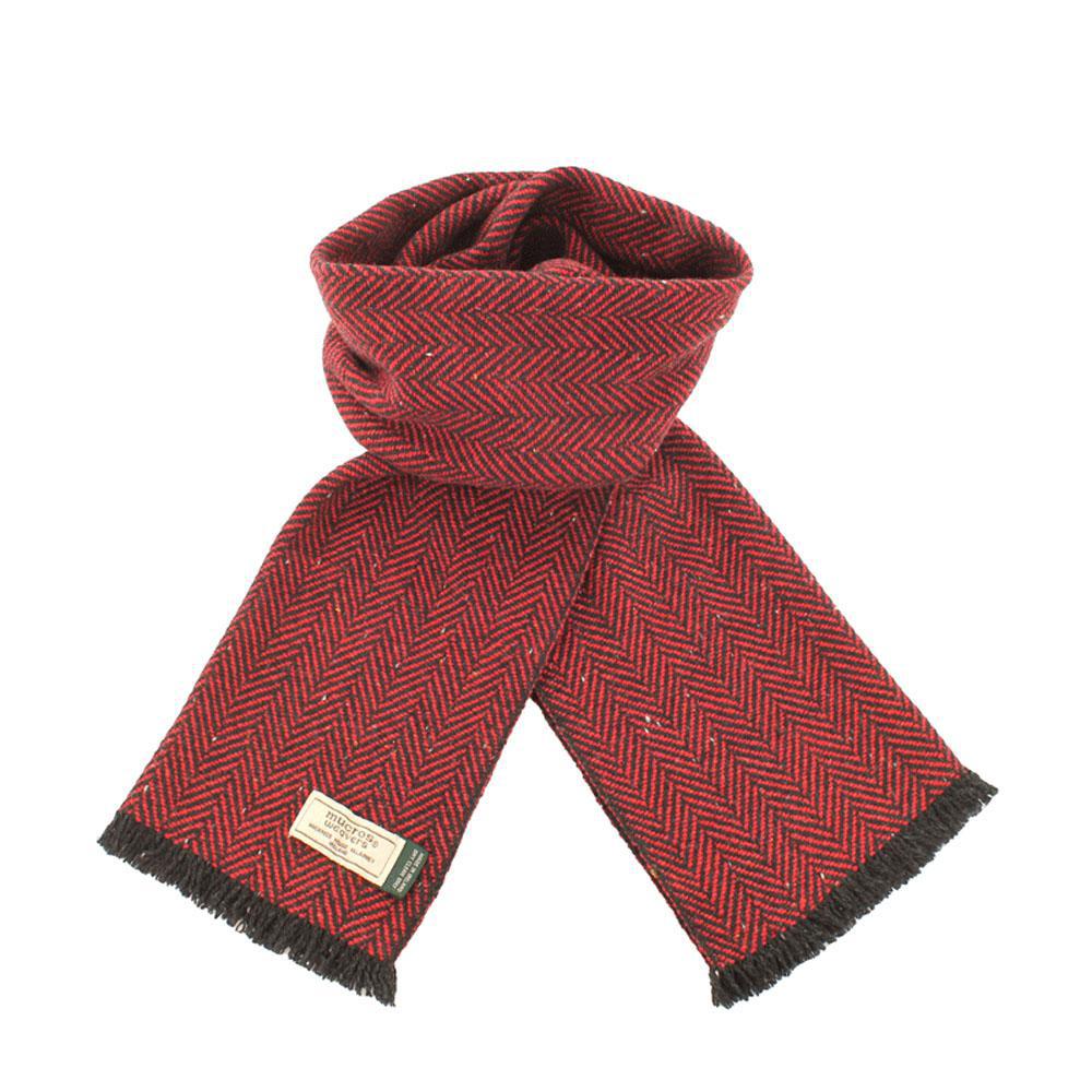 Red Soft Donegal Irish Wool Scarf by Mucros Weavers (SD8)